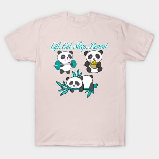 fitness, panda, girls who lift, fitness girl T-Shirt